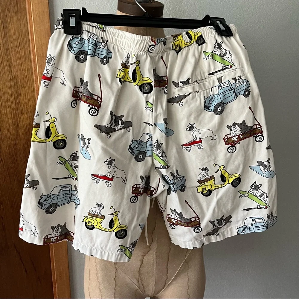 SOLD FRENCH BULLDOG sz S Bermuda Shorts Superior EL Japan Drawstring Elastic - Picture 2 of 5